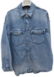 Рубашки джинсовые женские DKNSEL БАТАЛ оптом 83470529 518-113