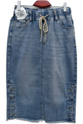 Юбки джинсовые женские БАТАЛ оптом 53960187 68016-197