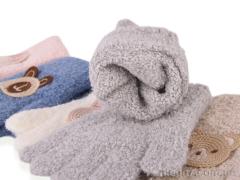 Перчатки, Королева оптом CAP 5201 (тедди) mix