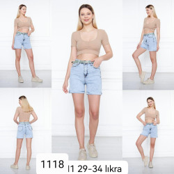 Шорты джинсовые женские оптом 19802345 1118-1