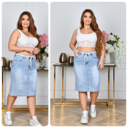 Спідниці джинсові жіночі БАТАЛ оптом LADY JEANS 