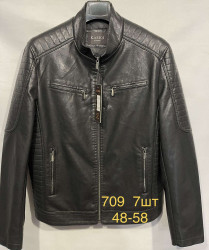 Куртки кожзам мужские KASIQI (черный) оптом 73829615 709-31