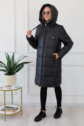 Куртки зимние женские ПОЛУБАТАЛ (черный) оптом Китай 61072439 1048-38