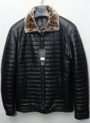 Куртки зимние кожзам мужские FUDIAO на меху (black) оптом 07498263 6033-39