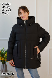 Куртки демисезонные женские SVEADJIN ПОЛУБАТАЛ (черный) оптом 45290713 6268-7