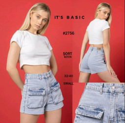 Шорты джинсовые женские ITS BASIC оптом 87561932 2756-12