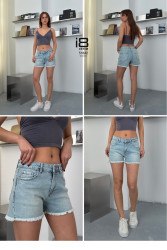 Шорты джинсовые женские I8DENIM оптом 64502719 51842-205