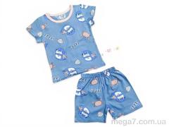 Костюм, Kids-modnik оптом 2619 комплект футболка-шорти синій