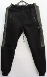 Спортивные штаны мужские (black) на флисе оптом 52897046 03-14