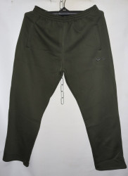 Спортивные штаны мужские БАТАЛ на флисе (khaki) оптом 82064597 04-24