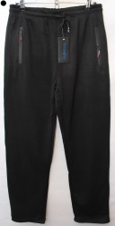 Спортивные штаны мужские БАТАЛ на флисе (black) оптом 68739214 K2202-14