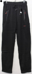 Спортивные штаны мужские на флисе (черный) оптом 46372805 WK2070H-9
