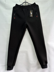 Спортивные штаны мужские на флисе (черный) оптом 98604315 03-20