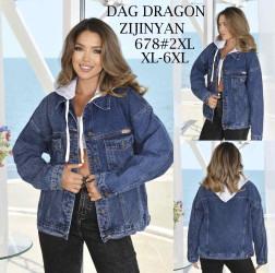 Куртки джинсові БАТАЛ жіночі оптом DRAGON