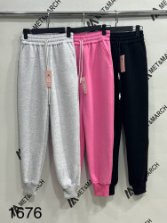 Спортивные штаны женские на флисе (серый) оптом 20865743 1676-172