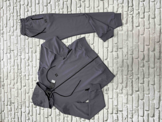 Спортивные костюмы мужские БАТАЛ (серый) оптом 37092854 F2001-CK-3