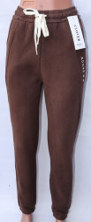 Спортивные штаны женские БАТАЛ на меху оптом 75206841 B666-36