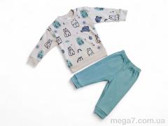 Пижама, Kids-modnik оптом 35601 бірюзовий реглан-штани