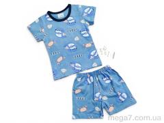 Костюм, Kids-modnik оптом 2619 комплект футболка-шорти краб синій