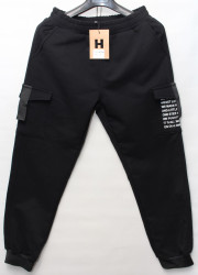 Спортивные штаны мужские на флисе (black) оптом 12476835 N91004-15