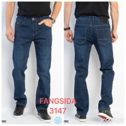 Джинсы мужские FANGSIDA на флисе оптом 82903567 3147-22