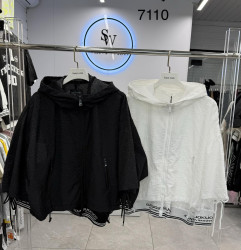 Ветровки женские ПОЛУБАТАЛ (черный) оптом 52143789 7110-1