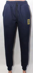 Спортивные штаны женские на меху (темно синий) оптом 13498627 01-3