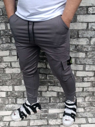 Спортивные штаны мужские (серый) оптом 83962417 01-3