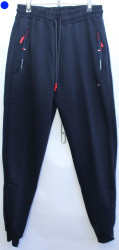 Спортивные штаны мужские на байке (dark blue) оптом 78432190 5939-23