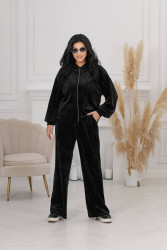 Спортивные костюмы женские БАТАЛ (черный) оптом Kuxova Tamara 38760541 1338-8