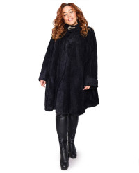 Пальто женские БАТАЛ (черный) оптом 38574016 320-1
