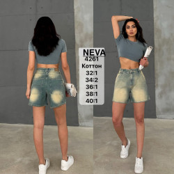 Шорты джинсовые женские NEVA оптом 09437216 4261-15