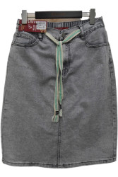 Юбки джинсовые женские БАТАЛ оптом 75184903 81981-126