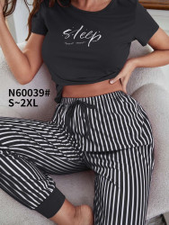 Ночные пижамы женские (черный) оптом 81642379 N60039-14