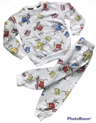 Ночные пижамы детские с начесом оптом 96023857 01 -4