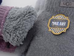 Варежки, Королева оптом 7827 альпака хутро mix