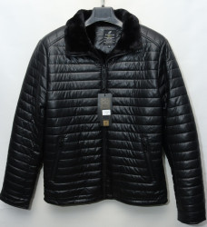 Куртки зимние кожзам мужские FUDIAO на меху (black) оптом 41820675 6088-38
