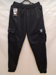 Спортивные штаны мужские БАТАЛ на флисе (black) оптом 75829041 6070-23