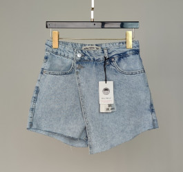 Юбка-шорты джинсовые женские REAL FOCUS оптом 43290815 01-1