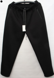 Спортивные штаны мужские БАТАЛ на флисе (black) оптом 12973486 051-2