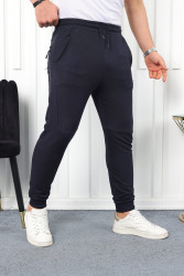 Спортивные штаны мужские БАТАЛ (темно-синий) оптом 20813947 04-93