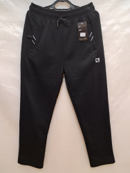 Спортивные штаны мужские БАТАЛ на флисе (black) оптом 93508412 6198-18