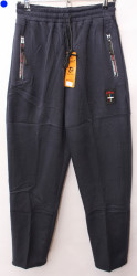 Спортивные штаны мужские на флисе (dark blue) оптом 76951408 A30-32