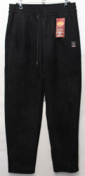 Спортивные штаны женские БАТАЛ на меху (black) оптом 83046597 2037-10