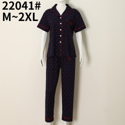 Ночные пижамы женские (темно-синий) оптом 67023951 22041-26