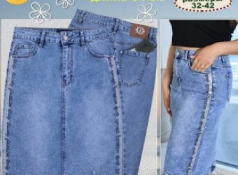 Юбки джинсовые женские БАТАЛ оптом 31624508 1830-1