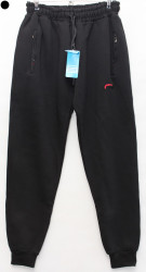 Спортивные штаны мужские БАТАЛ на флисе (black) оптом 40796382 7116-35