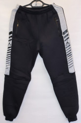 Спортивные штаны мужские на флисе (black) оптом 69458210 06-36