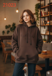 Худи женские на флисе оптом 05736498 21023-1