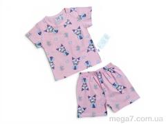 Костюм, Kids-modnik оптом 261920 комплект футболка-шорти св.рожевий